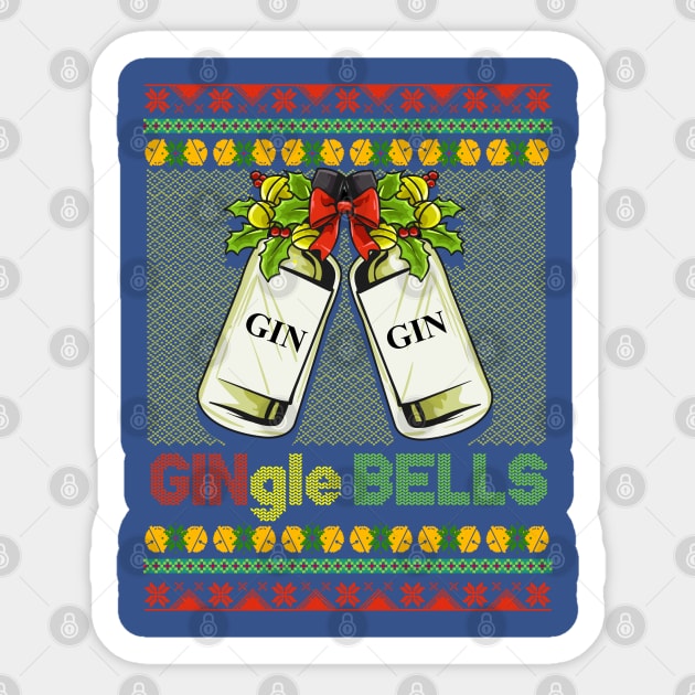 Gin-gle Bells Ugly Christmas Sweater Sticker by creative
